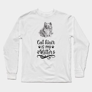 Cat Illustration with Funny Saying Long Sleeve T-Shirt